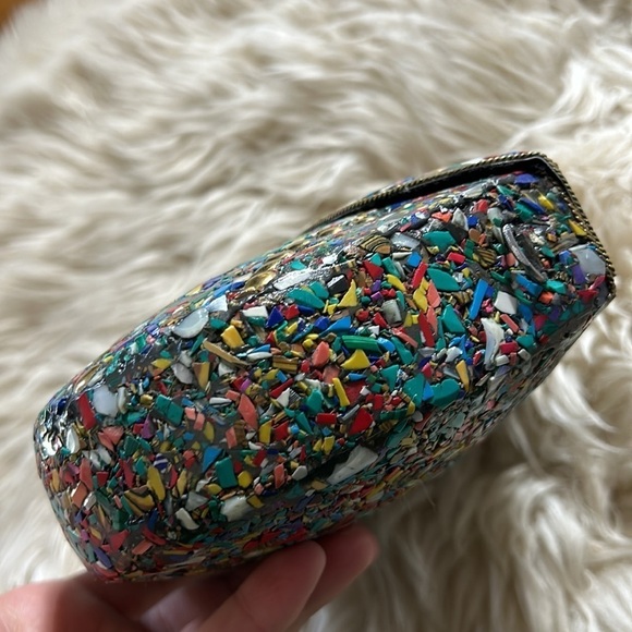 RAMLA Bel Air mosaic multicolor sunflower clutch shoulder evening bag new - Picture 8 of 9